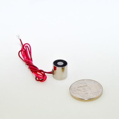 EML10mm-12 - Round Permanent Electromagnet 10 mm Dia. 12 volts DC - Holding 0.67 lbs.