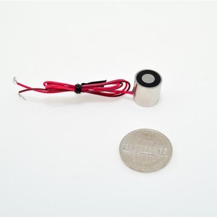 EML12mm-12 - Round Permanent Electromagnet 12 mm Dia. 12 volts DC - Holding 3.3 lbs.