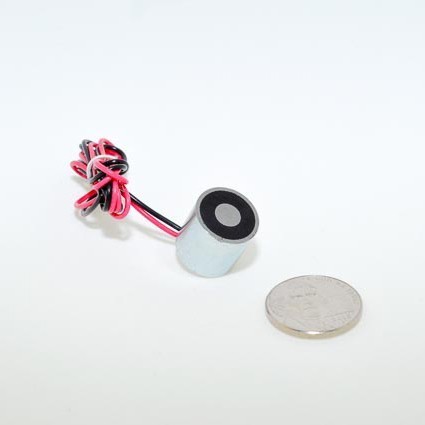 EML15mm-12 - Round Permanent Electromagnet 15 mm Dia. 12 volts DC - Holding 4.49 lbs.