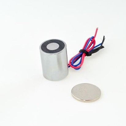 EML20mm-12 - Round Permanent Electromagnet 20 mm Dia. 12 volts DC - Holding 10.12 lbs.