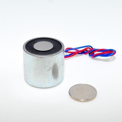EML32mm-12 - Round Permanent Electromagnet 32 mm Dia. 12 volts DC - Holding 40 lbs.