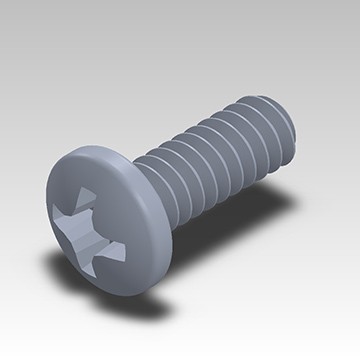 SCRM-018 - EM050-EM075 6-32 x 3/8 Pan Head Mach. Screw Pltd.