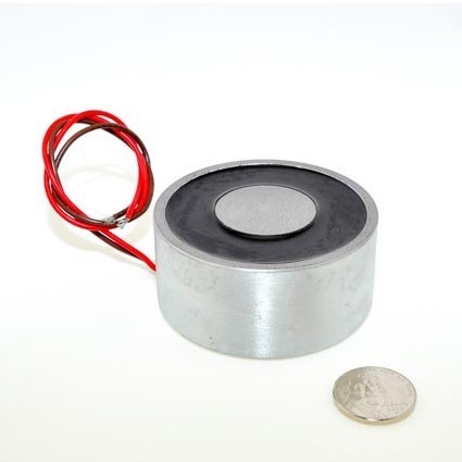 EML63mm-24 - Round Permanent Electromagnet 63 mm Dia. 24 volts DC - Holding 215 lbs.